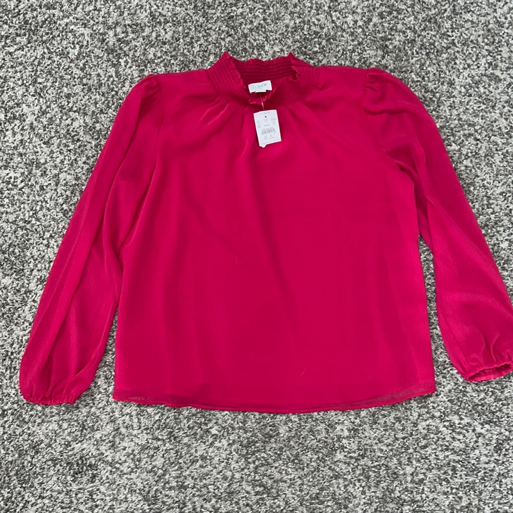 J Crew Factory Mock Neck Blouse Small NWT